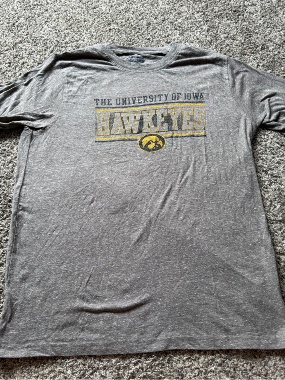 Champion Gray & Yellow University of Iowa Hawkeyes Long Sleeve Tee